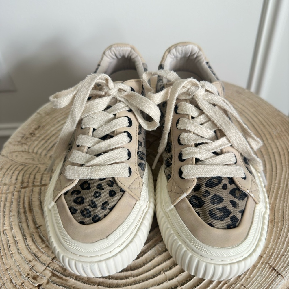 Zara Girl's Animal Print Beige Sneaker Size 2 US/EU 33 - Picture 5 of 14